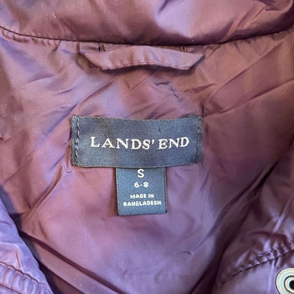 Lands End Goose Down Quilted Puffer Vest Purple Small Gorpcore Cabincore Winter - Picture 2 of 7